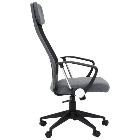 Brent Fabric Home Office Chair In Black Mesh And Grey