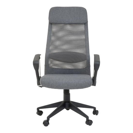 Brent Fabric Home Office Chair In Grey Mesh