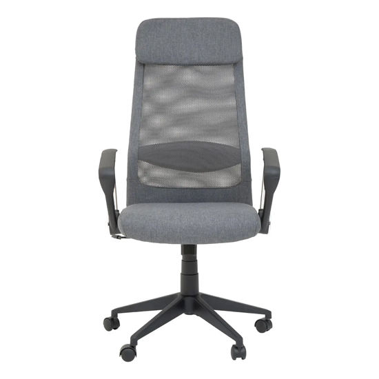 Brent Fabric Home Office Chair In Grey Mesh