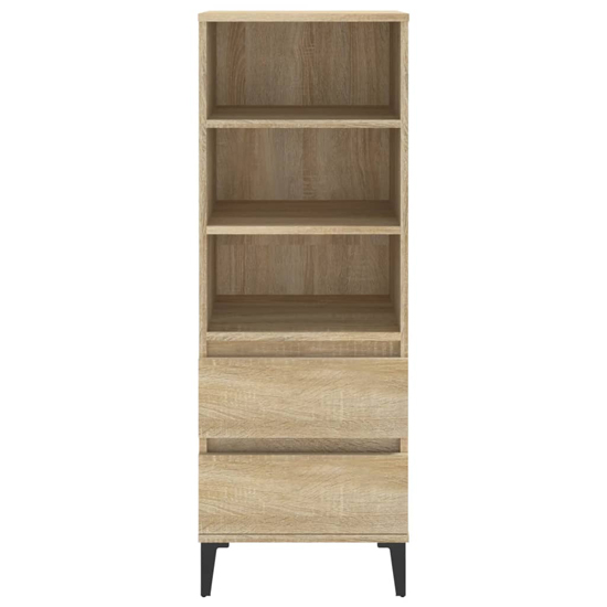 Brescia Wooden Bookcase With 2 Drawers In Sonoma Oak