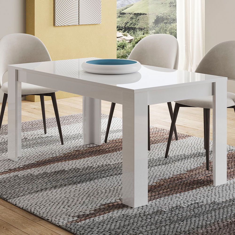 Read more about Breta high gloss dining table large in white