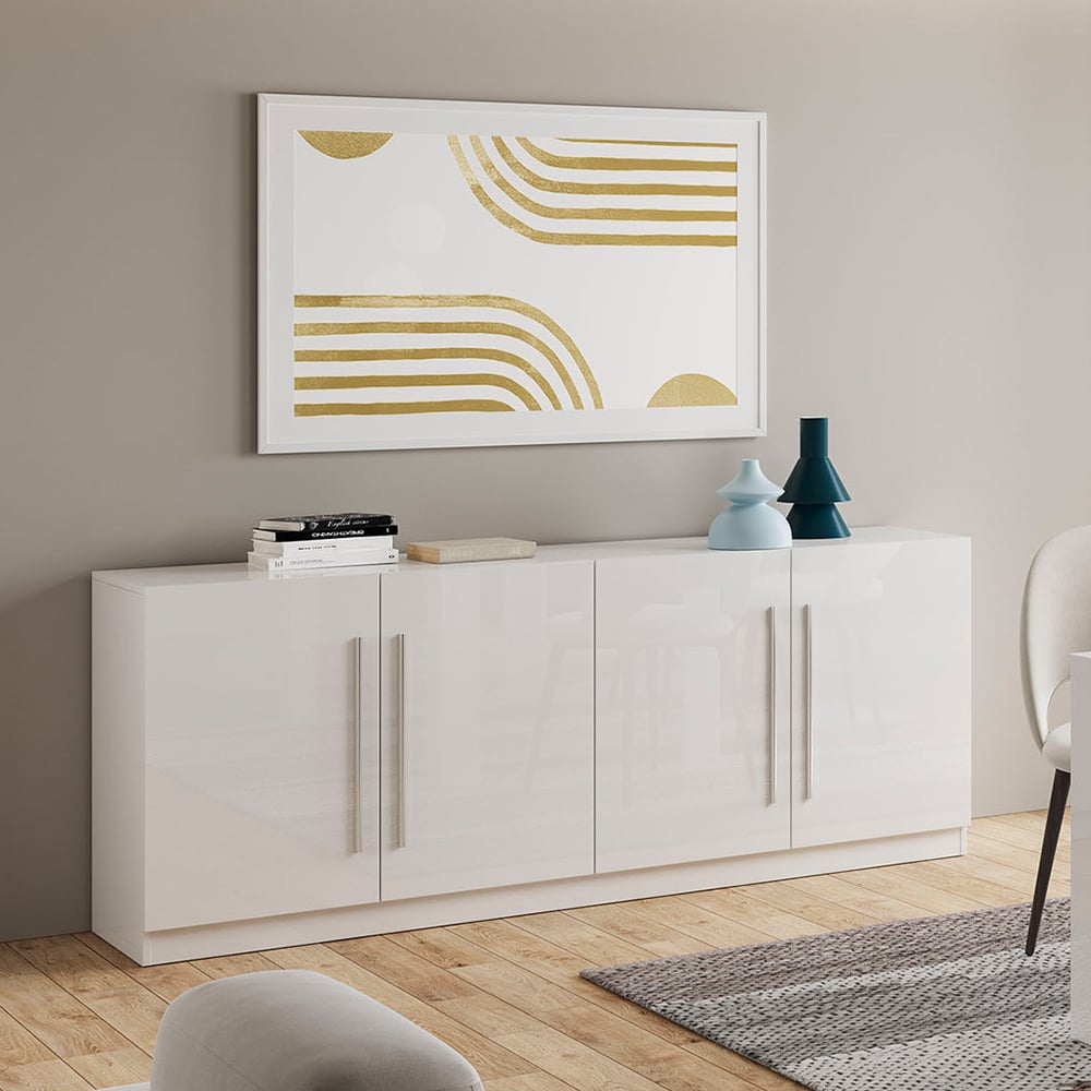Read more about Breta high gloss sideboard with 4 doors in white