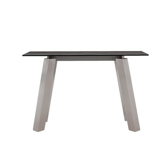 Alsager Glass Console Table In Grey Ceramic Brushed Steel Legs_3