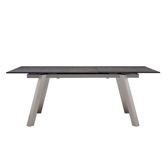 Alsager Glass Extending Dining Table In Grey Ceramic Furniture in Fashion