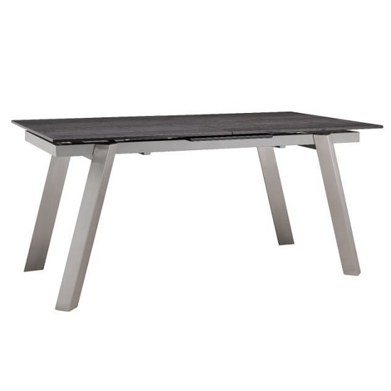 Alsager Glass Extending Dining Table In Grey Ceramic Furniture in Fashion