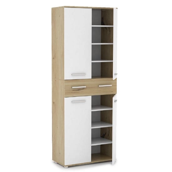 Read more about Breva shoe storage cupboard in artisan oak and white