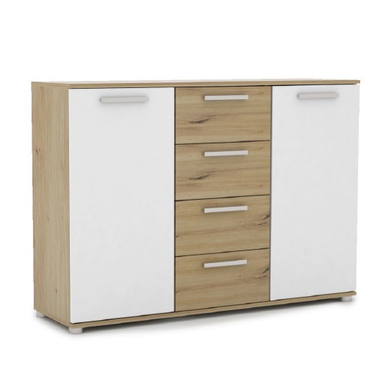 Photo of Breva sideboard in artisan oak and white with 2 doors