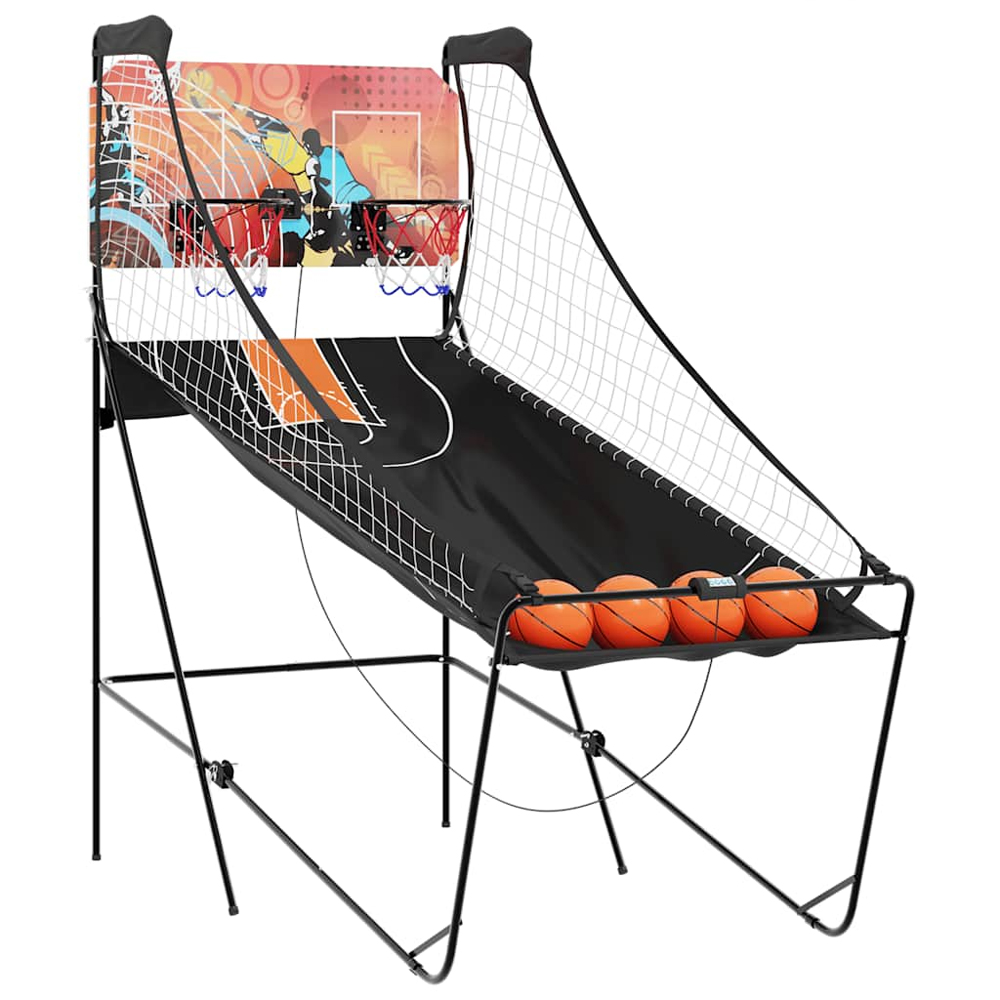 Brevard Iron Frame Basketball Arcade Machine With 4 Balls - Black
