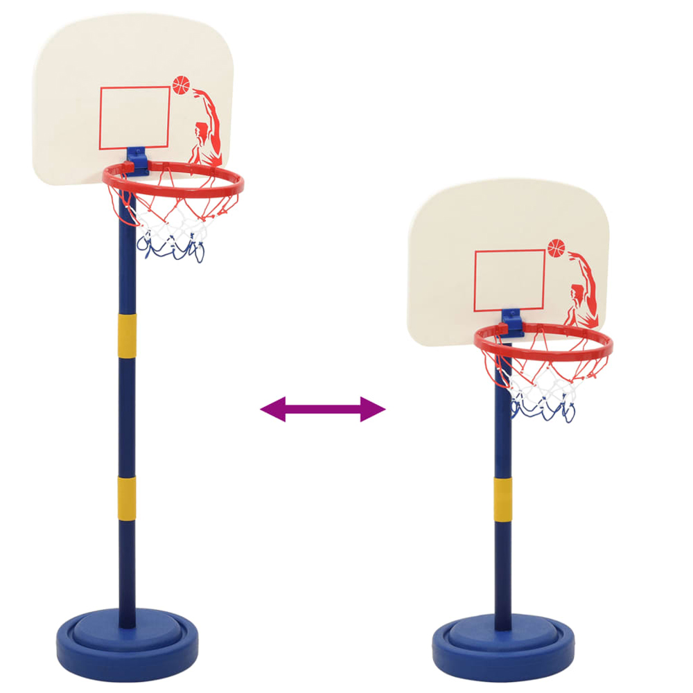 Brevard PE Kids Adjustable Basketball Hoop And Ball Set - Multicolour