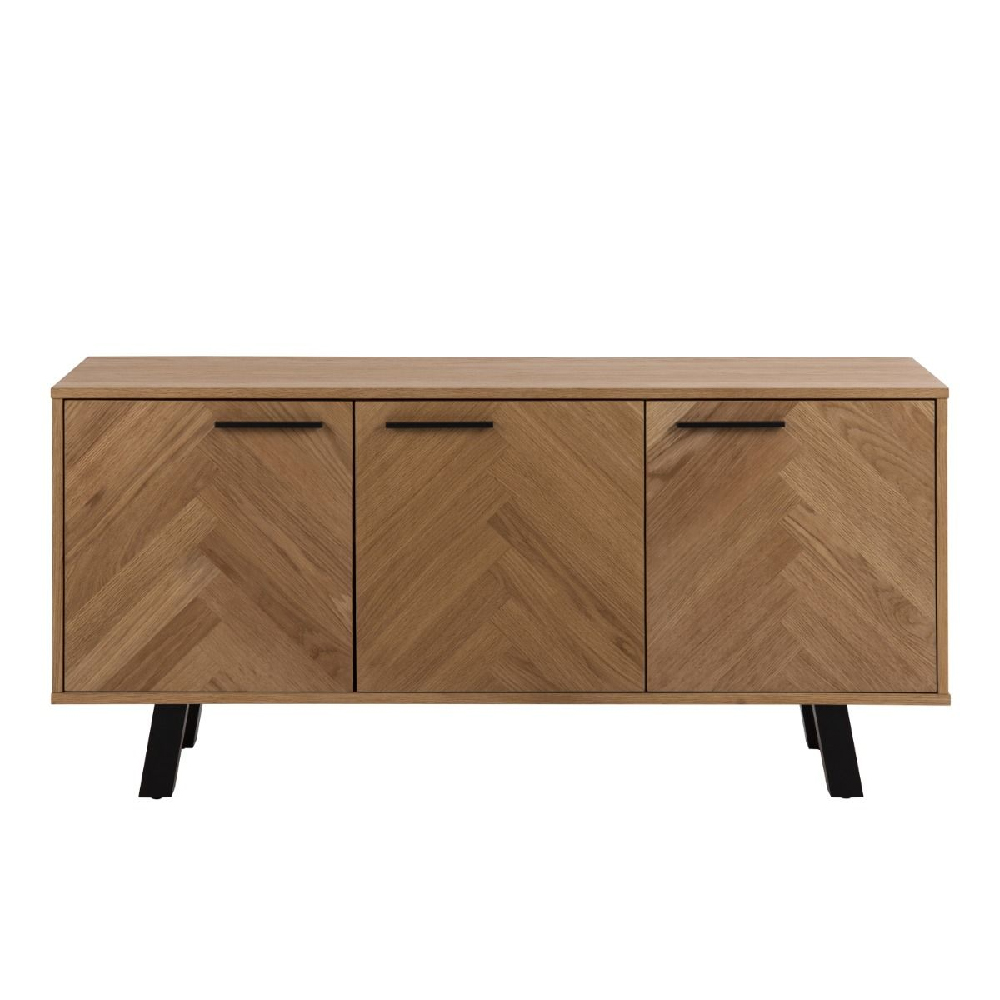 Brewster Wooden Storage Cabinet With 3 Doors In Oak