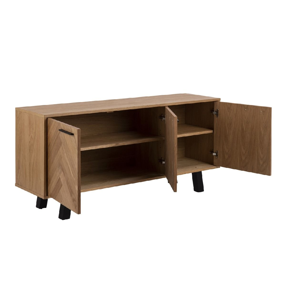 Brewster Wooden Storage Cabinet With 3 Doors In Oak