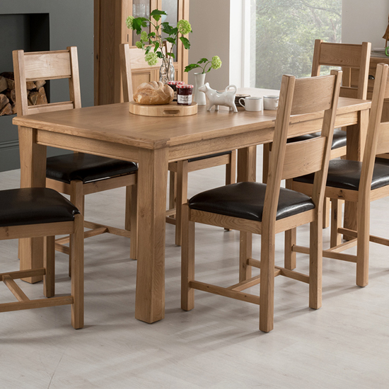 Brex Extending Large Wooden Dining Table In Natural Sale