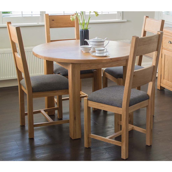 Brex Extending Round Natural Dining Table With 6 Chairs Furniture In Fashion - Round Dining Table For 6 With Leaf