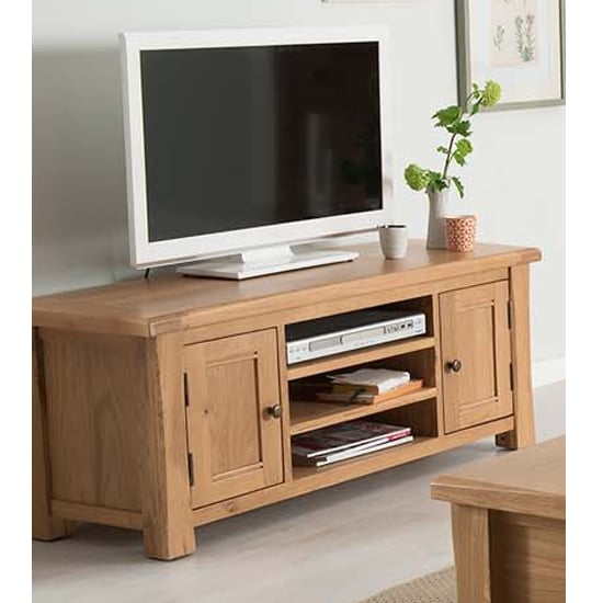 Brex Large Wooden 2 Doors TV Stand In Natural