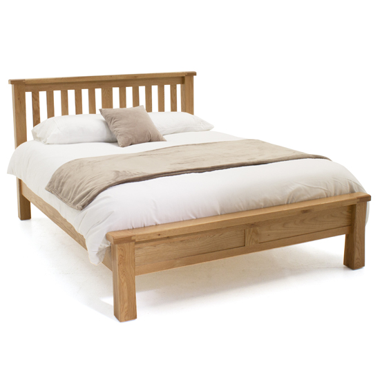 Photo of Brex low footboard wooden super king size bed in natural