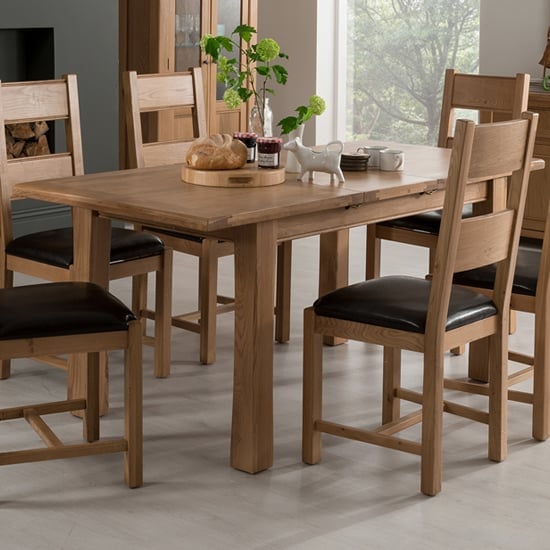 Product photograph of Brex Medium Wooden Extending Dining Table In Natural from Furniture in Fashion