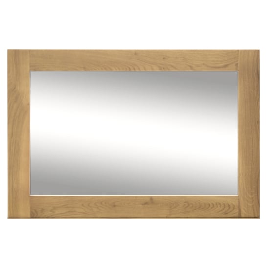 Photo of Brex rectangular wall bedroom mirror in natural wooden frame