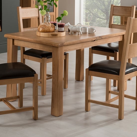 Product photograph of Brex Small Wooden Extending Dining Table In Natural from Furniture in Fashion