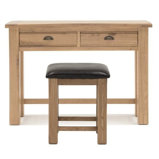 Photo of Brex wooden dressing table with stool in natural