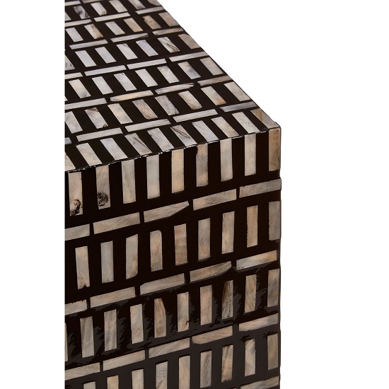 Alya MDF Square Side Table In Black And White Tones  _4