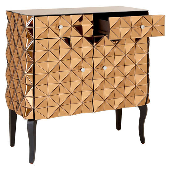 Brice Mirrored Glass Sideboard With 2 Doors 2 Drawers In Copper_4