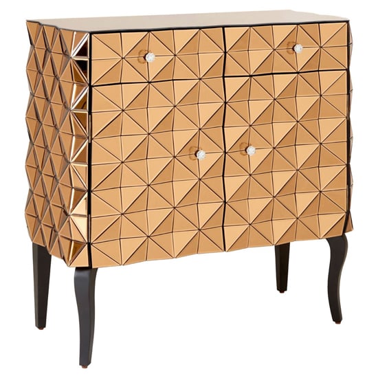 Read more about Brice mirrored glass sideboard with 2 doors 2 drawers in copper