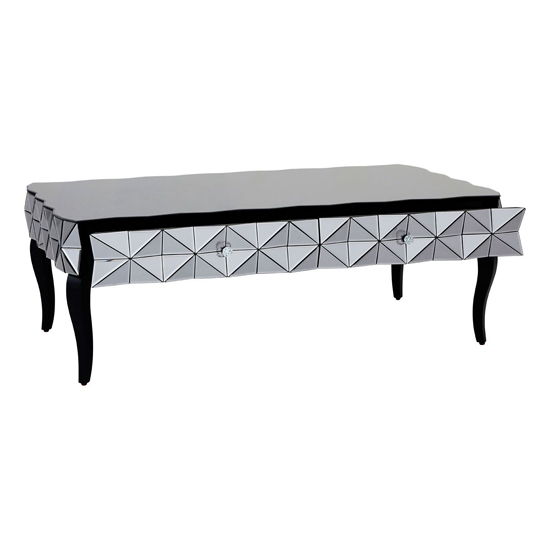 Brice Rectangular Mirrored Glass Coffee Table In Silver