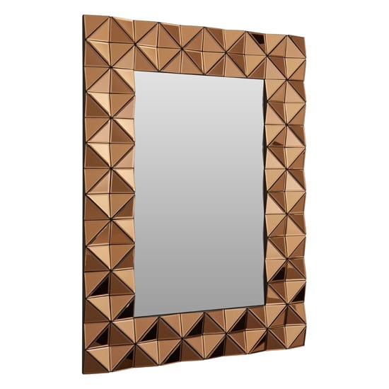 Brice Rectangular Wall Bedroom Mirror In Copper Frame