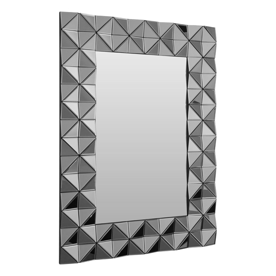 Photo of Brice rectangular wall bedroom mirror in silver frame