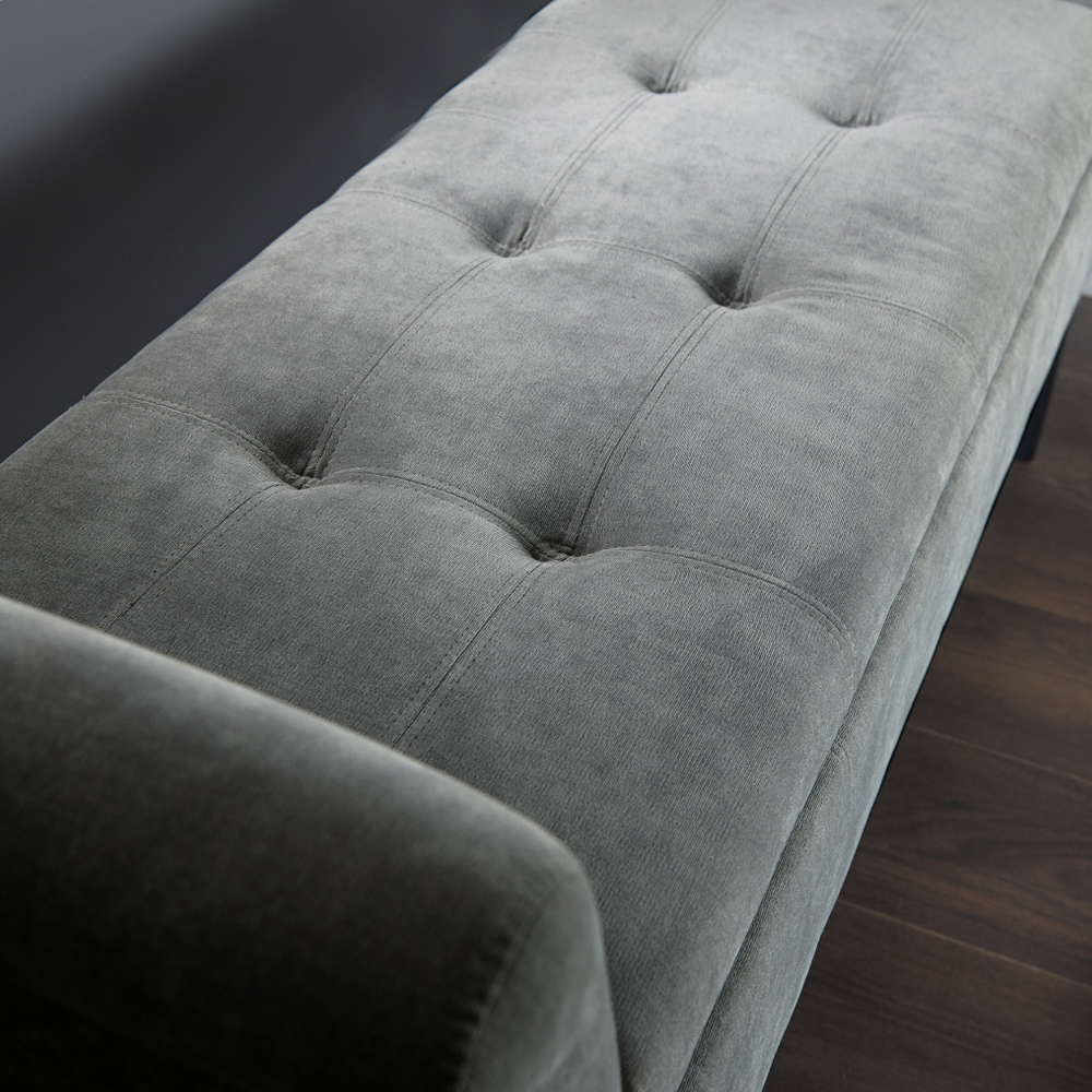 Bridport Fabric Storage Ottoman In Grey