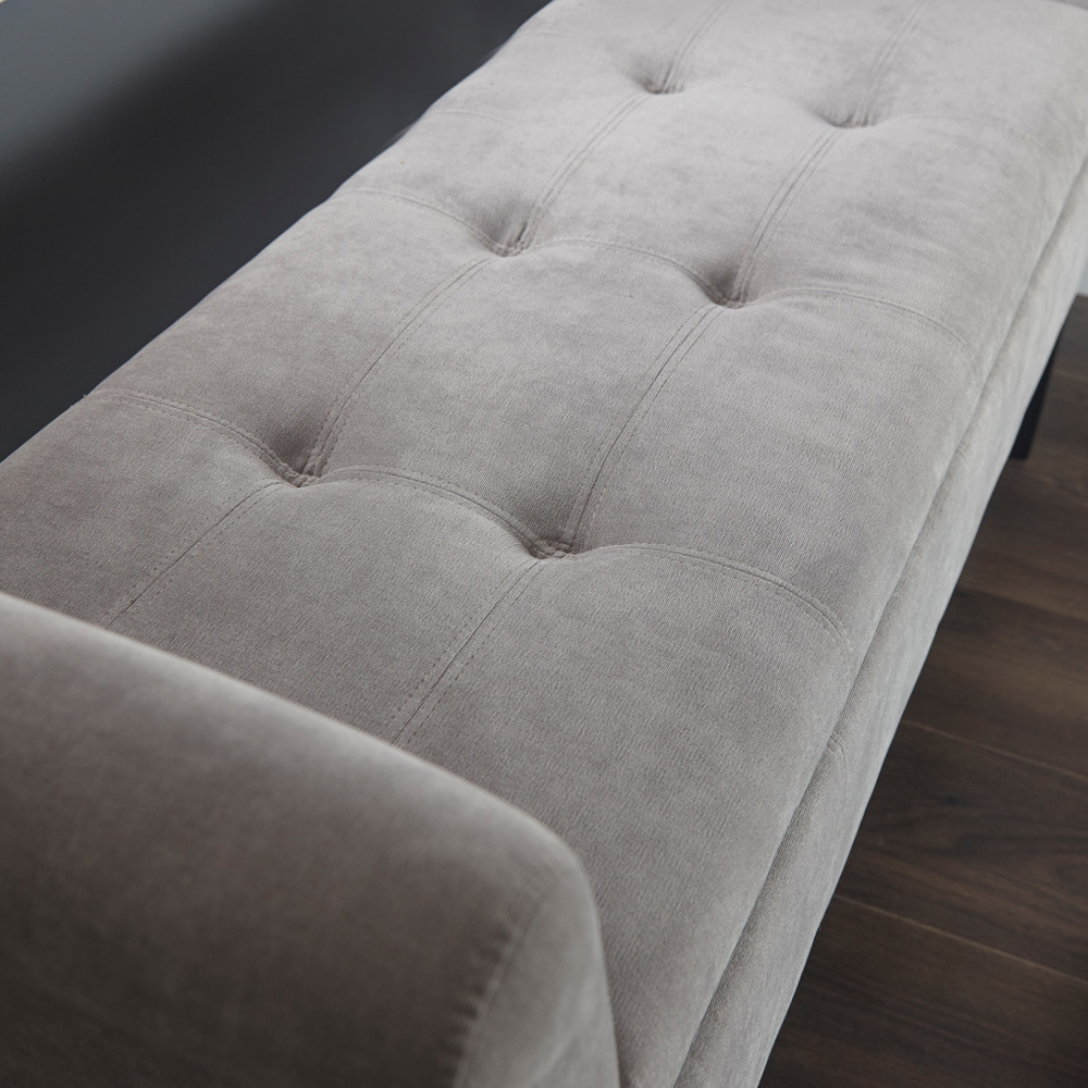 Bridport Fabric Storage Ottoman In Silver