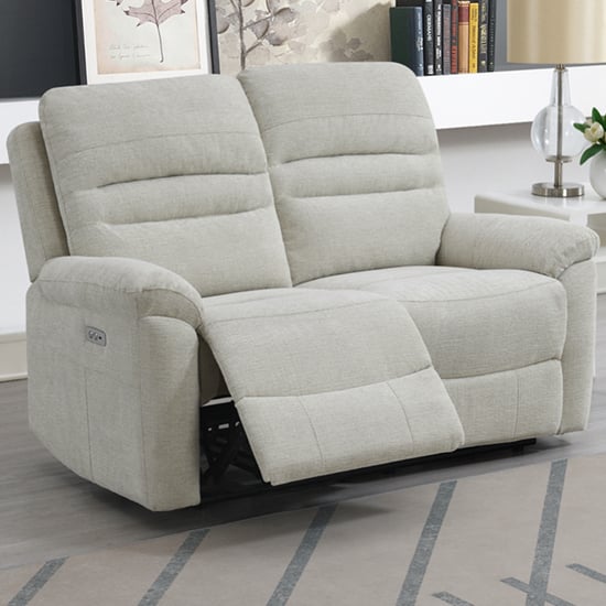Read more about Brielle fabric electric recliner 2 seater sofa in beige