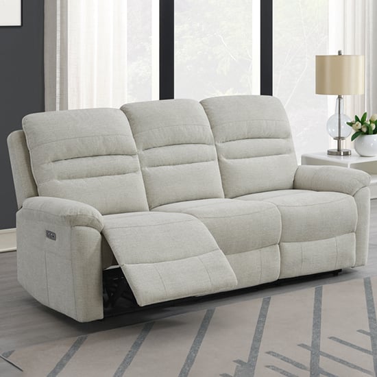 Read more about Brielle fabric electric recliner 3 seater sofa in beige