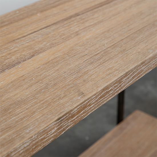 Brigade Wooden Coffee Table With Black Metal Frame In Natural