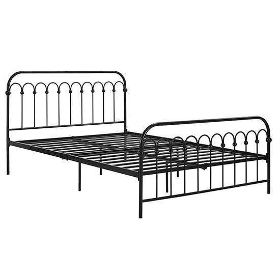 Bright Metal Double Bed In Black
