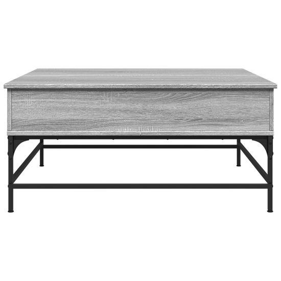 Brighton Wooden Coffee Table With Metal Frame In Grey Sonoma