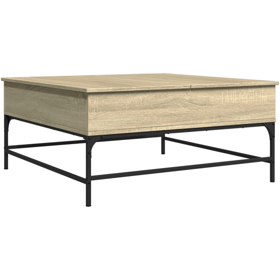 Brighton Wooden Coffee Table With Metal Frame In Sonoma Oak