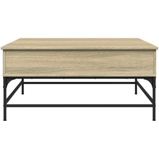 Brighton Wooden Coffee Table With Metal Frame In Sonoma Oak