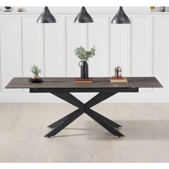 Brilly Extending Ceramic And Glass Dining Table In Mink Furniture in