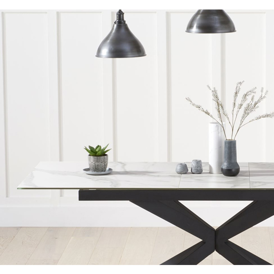 Brilly Extending Ceramic And Glass Dining Table In White_3
