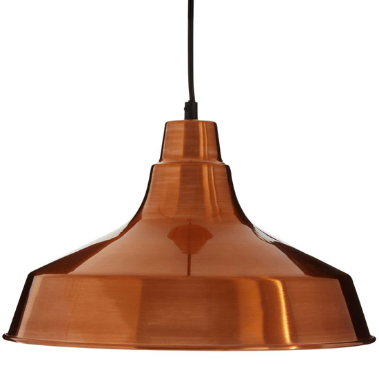 Brinnto Round Metal Shade Pendant Light In Copper