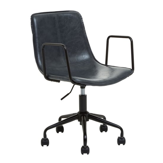 Brinson Leather Home And Office Chair In Grey_1