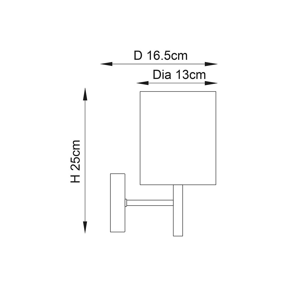 Brio White Fabric Wall Light In Polished Chrome