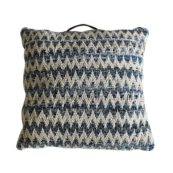 Bristol Cotton Floor Cushion In Blue_1