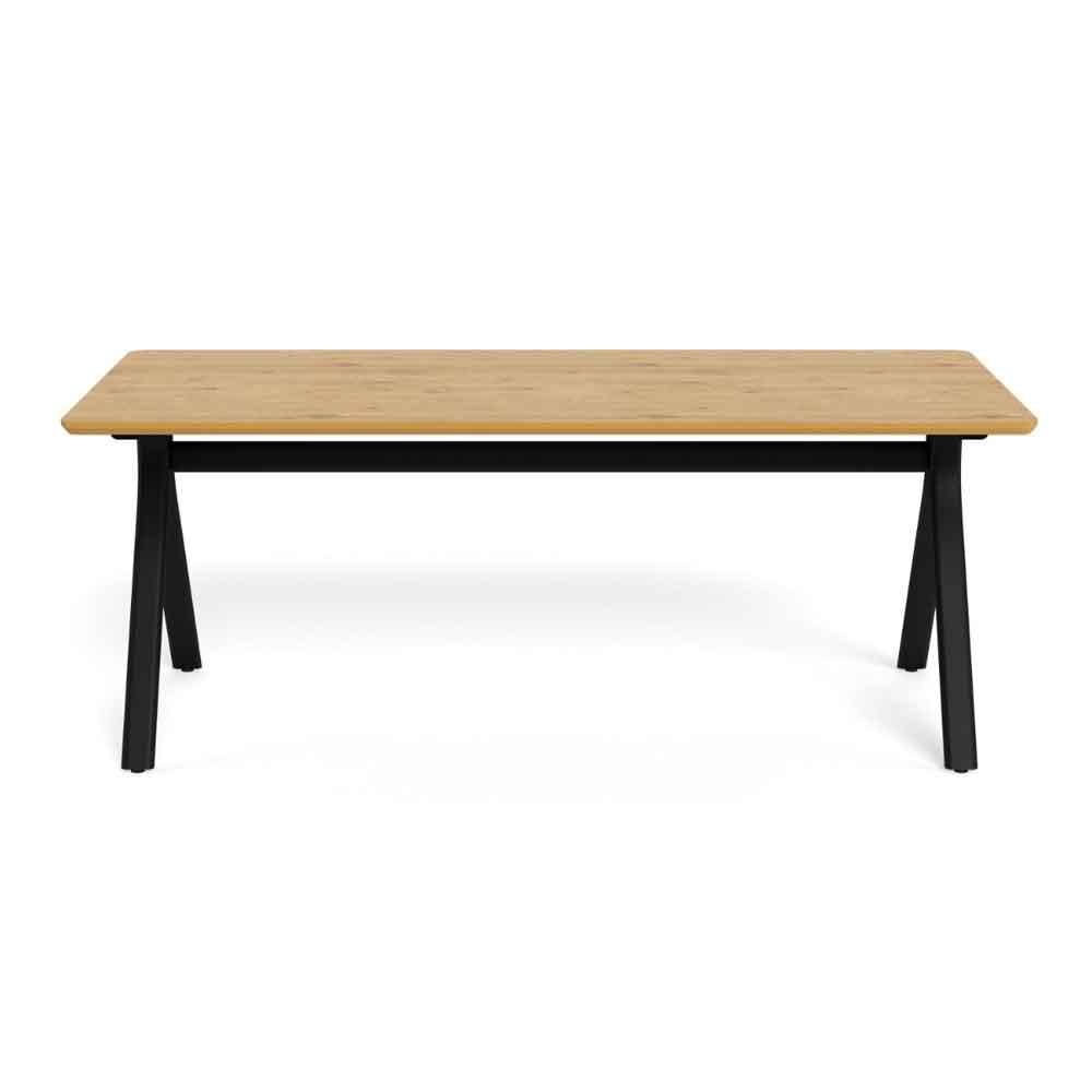Briston Rectangular Wooden Dining Table in Wild Oak and Black