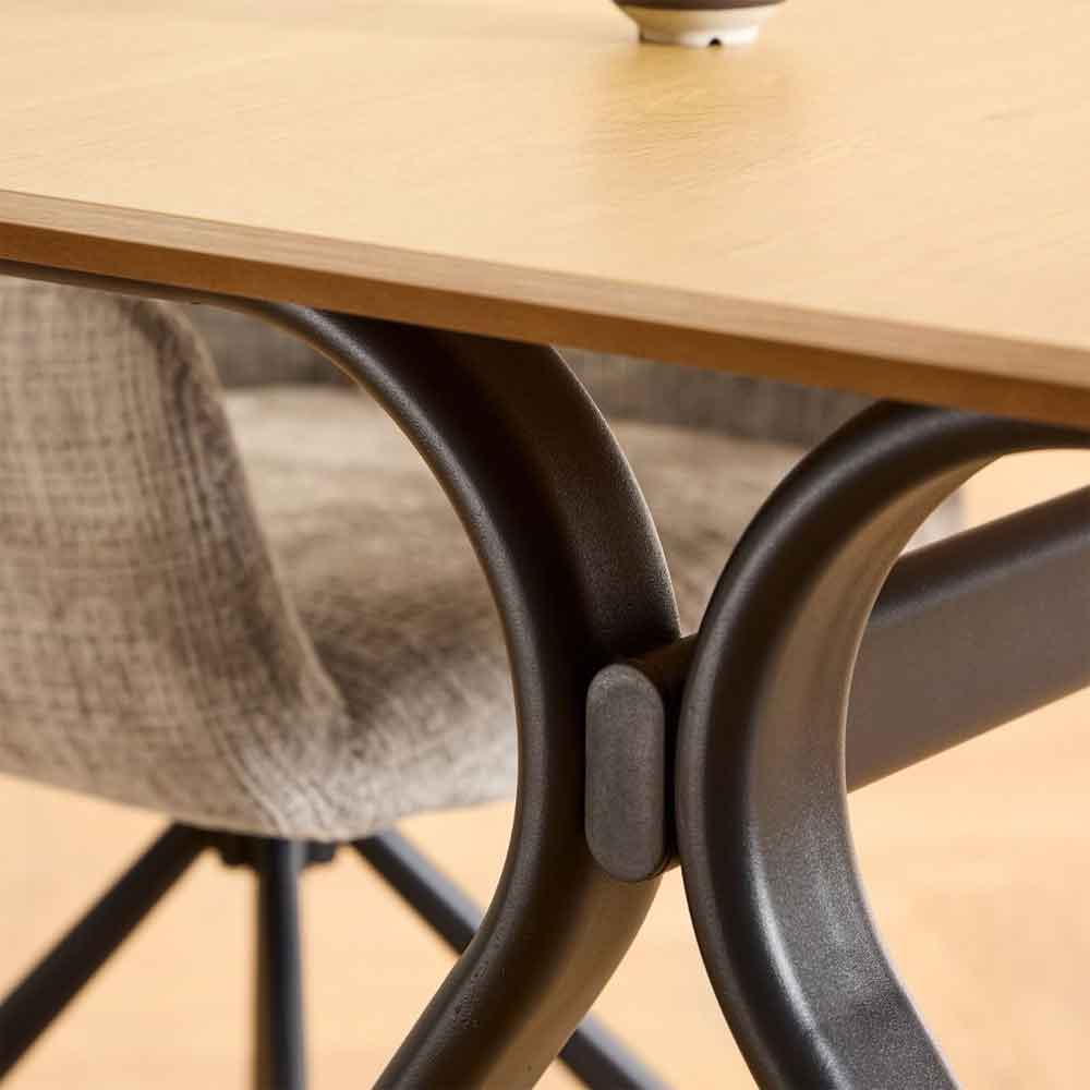 Briston Rectangular Wooden Dining Table in Wild Oak and Black