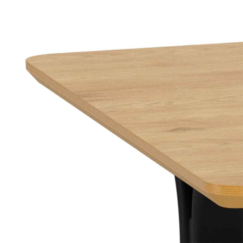 Briston Rectangular Wooden Dining Table in Wild Oak and Black