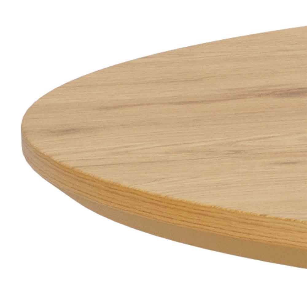 Briston Round Wooden Dining Table in Wild Oak and Grey