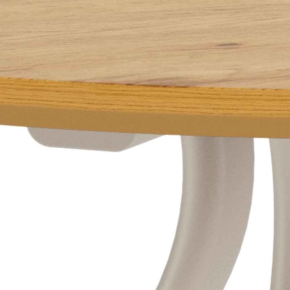 Briston Round Wooden Dining Table in Wild Oak and Grey