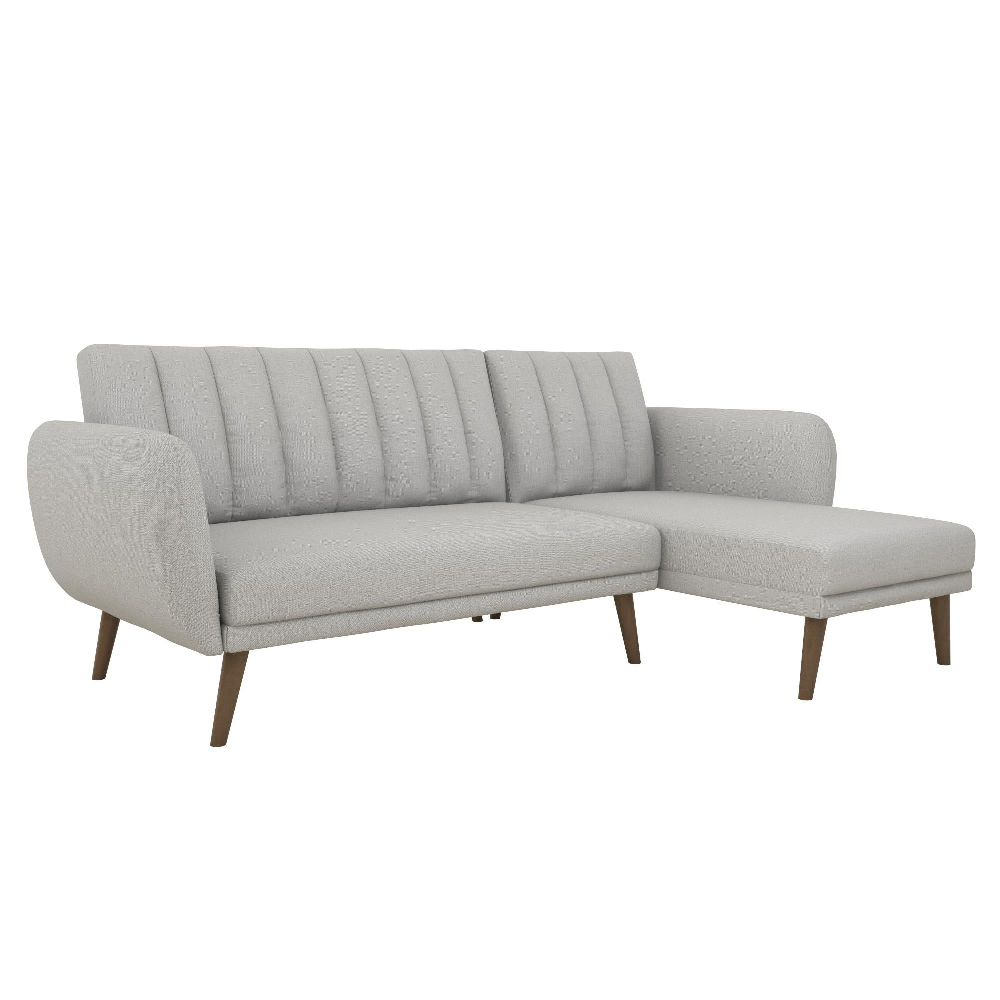 Brittan Fabric Corner 3 Seater Sofa In Grey